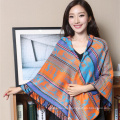 2017 Herbst Winter Quadrat warme gefälschte Cashmere Schal türkische Jacquard Pashmina Schal mit Quaste